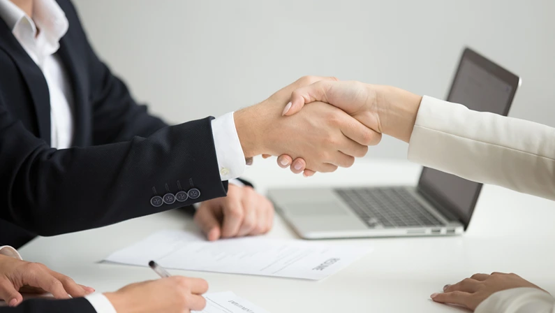 Employment handshake concept