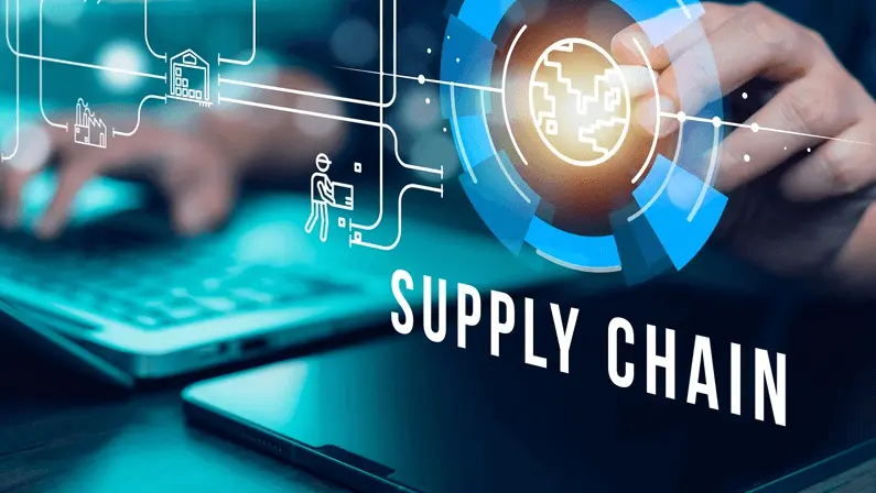 Supply Chain Management concept transportation and logistic suppliers, import export and transport industry. network distribution growth. container cargo ship and trucks of industrial cargo freight