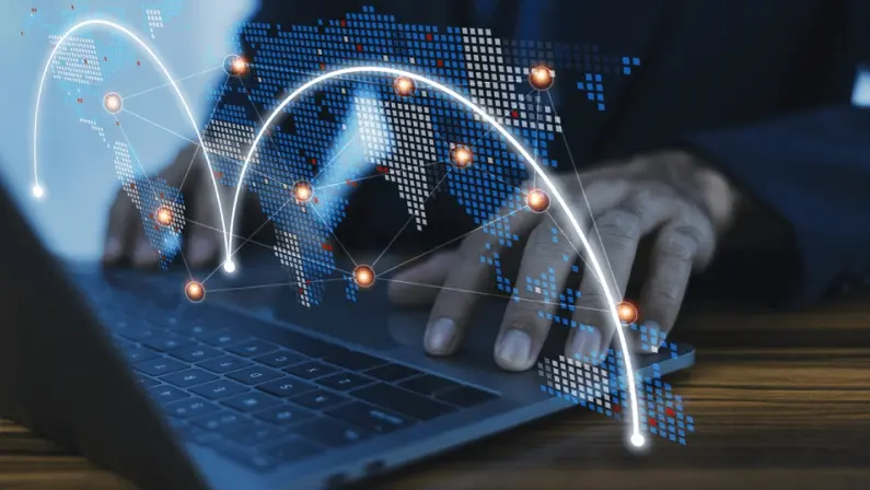 Businessman planning for Global Logistics international delivery concept, World map logistic and supply chain network distribution for export import to customs concept.